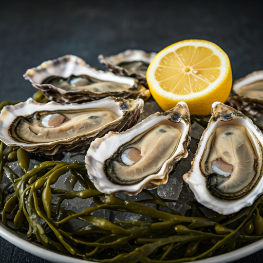 Freshly harvested oysters